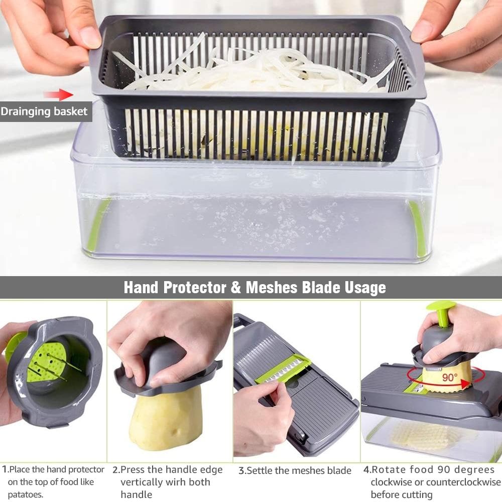 🥳2026 HOT SALE🥳💞50K+ SOLD!🥕⚡ 50% OFF! Multi-Purpose Vegetable Cutter – Chop, slice & grate in seconds. No more chopping strain. Easy to use & clean. Perfect for daily meals. 👵✨