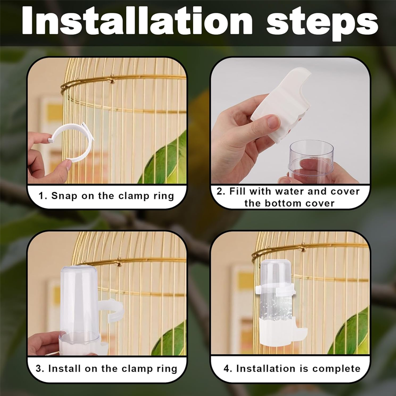 🥳2026 HOT SALE🥳💞50K+ SOLD!💥🐦✨ 50% OFF! 2-in-1 Bird Feeder & Waterer – Mess-free, secure lock, clear reservoir. Saves cage space, easy to clean. Fits 0.51"-0.75" bars. Happy pet, happy you! 🧼💧