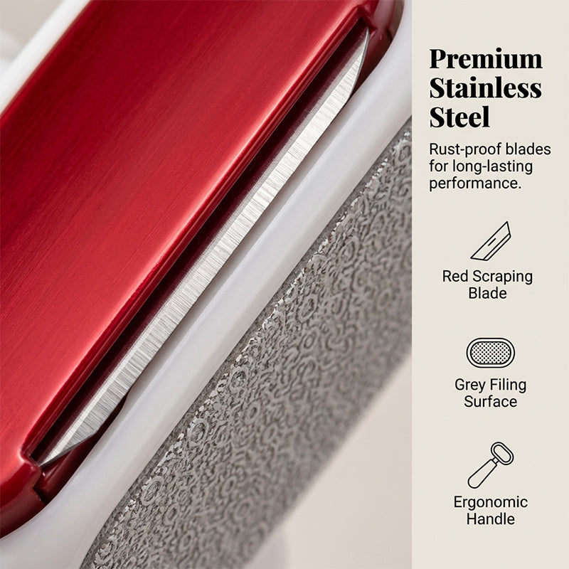 🥳2026 HOT SALE🥳💞50K+ SOLD! 🦶✨ BUY 2 GET 1 FREE! Double Sided Stainless Steel Foot Scraper – Scraper + fine file in one, removes tough calluses & smooths heels. From £6.99 – pro-grade, rust-proof, baby-soft feet at home! 💪🧖‍♀️