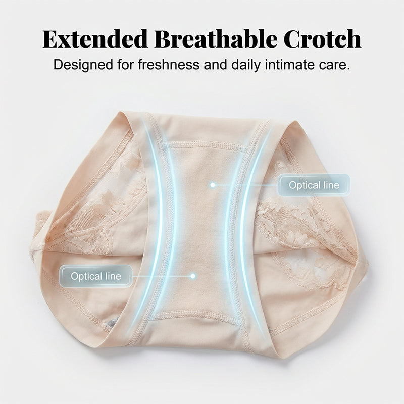 🥳2026 HOT SALE🥳💞50K+ SOLD!💥👵🌸 50% OFF! Seamless Lace Underwear – Breathable, invisible under clothes. Soft French lace, gentle tummy control. Feel fresh & confident every day. 🎀✨