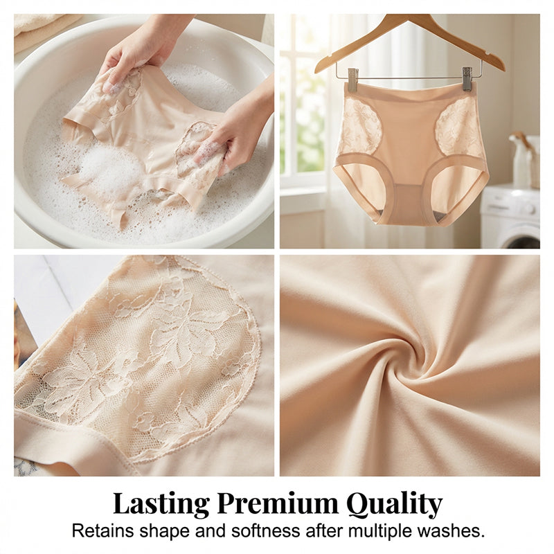 🥳2026 HOT SALE🥳💞50K+ SOLD!💥👵🌸 50% OFF! Seamless Lace Underwear – Breathable, invisible under clothes. Soft French lace, gentle tummy control. Feel fresh & confident every day. 🎀✨