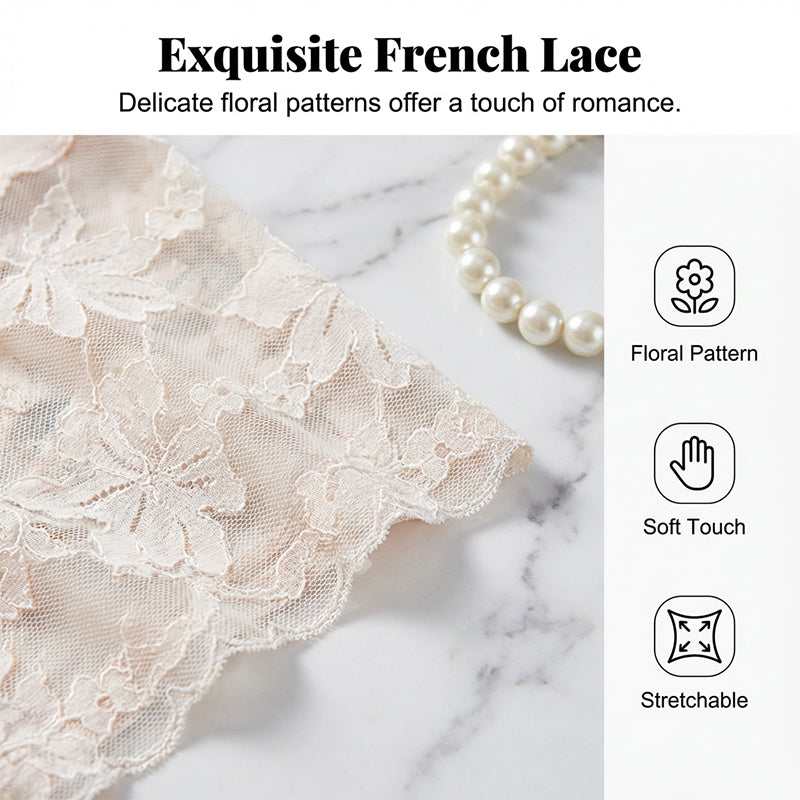🥳2026 HOT SALE🥳💞50K+ SOLD!💥👵🌸 50% OFF! Seamless Lace Underwear – Breathable, invisible under clothes. Soft French lace, gentle tummy control. Feel fresh & confident every day. 🎀✨