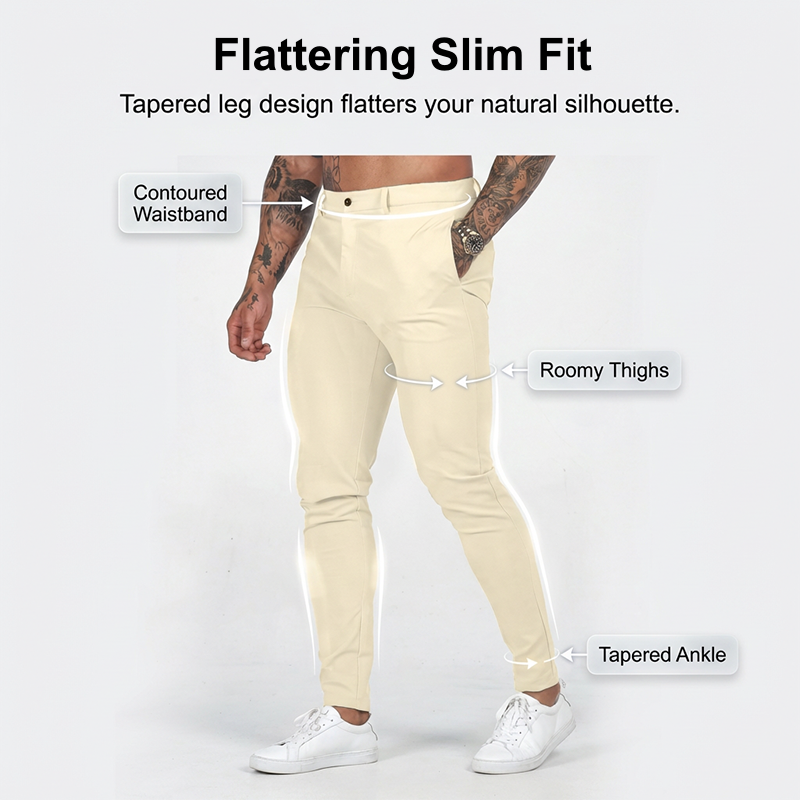 🥳2026 HOT SALE🥳💞50K+ SOLD!💥💪👖 50% OFF! Men's Casual Stretch Pants – Slim fit, tapered leg. High-stretch cotton blend. Deep pockets, secure closure. One pant for everything. ✅🌿