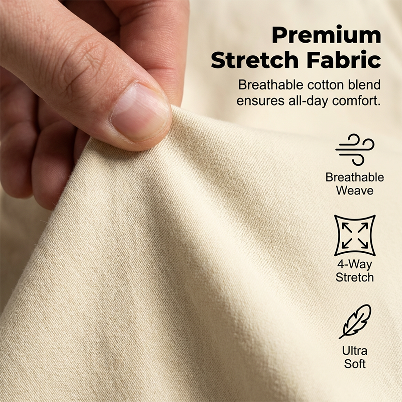 🥳2026 HOT SALE🥳💞50K+ SOLD!💥💪👖 50% OFF! Men's Casual Stretch Pants – Slim fit, tapered leg. High-stretch cotton blend. Deep pockets, secure closure. One pant for everything. ✅🌿