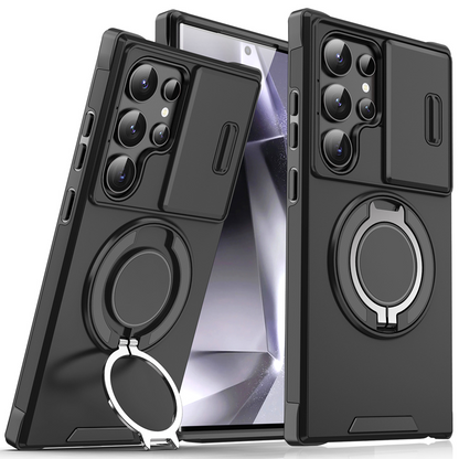 🥳2026 HOT SALE🥳💞50K+ SOLD!🎬🔥 50% OFF! 3-in-1 Magnetic Case for Samsung – Snap & Go Stand + Raised Camera Guard + Full Protection. Your all-in-one daily shield. 🛡️🧲