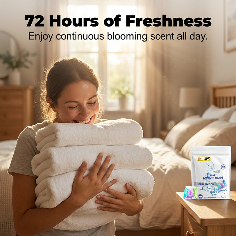 🥳2026 HOT SALE🥳💞50K+ SOLD!🔥 50% OFF! 5-in-1 Laundry Pods – Deep cleaning & sterilizing. 72hr long-lasting fragrance, powerful stain removal. Quick dissolve, no residue. Universal machine safe. 🧺✨