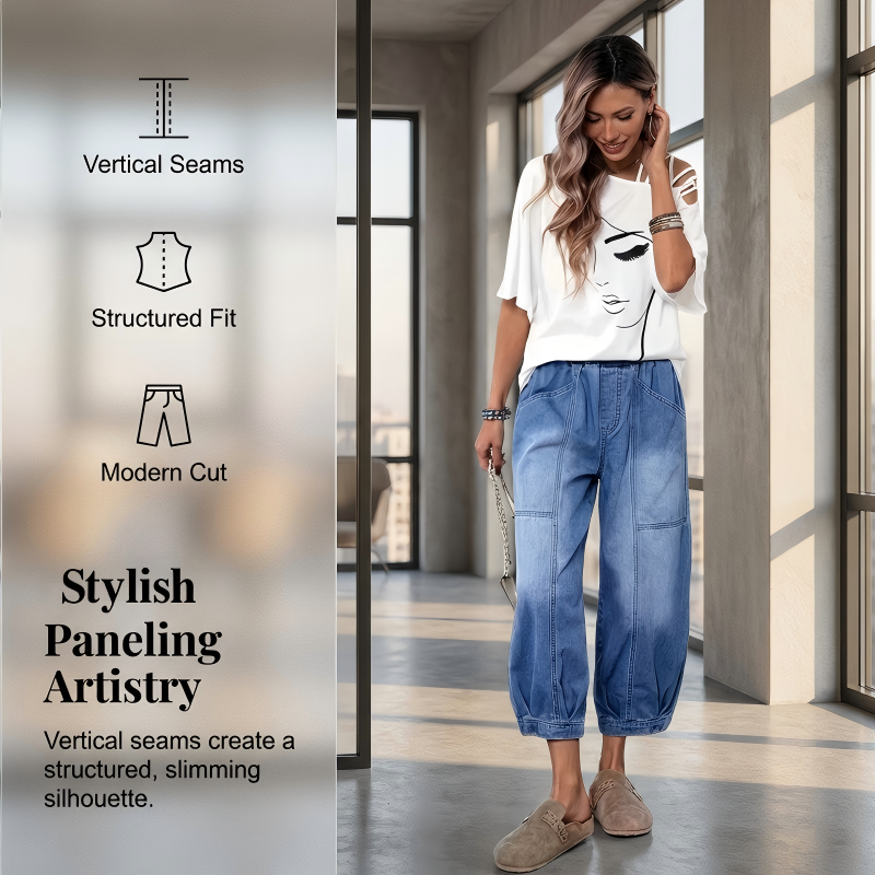 🥳2026 HOT SALE🥳💞50K+ SOLD!💕🌸 50% OFF! Women’s High-Rise Cropped Jeans – Elastic waist, relaxed through hip & thigh. Modern cropped length shows off footwear. A versatile denim staple. 👖✅