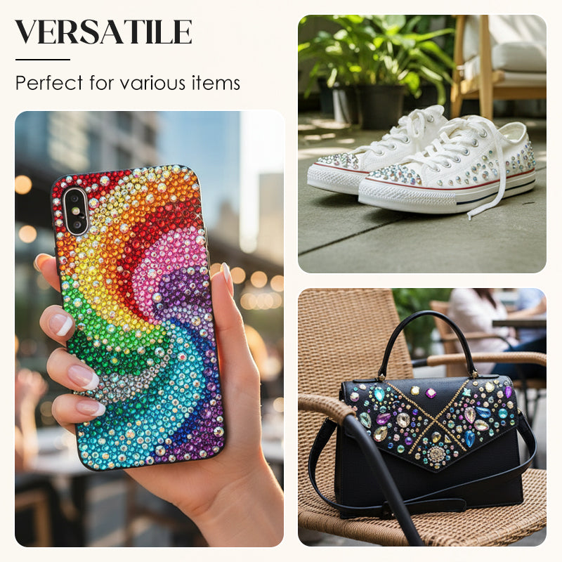 🥳2026 HOT SALE🥳💞50K+ SOLD! 💎✨ 50% OFF! Flatback Crystal Bedazzling Rhinestones Set – Vibrant multi‑colors, includes dotting pen & glue. Perfect for phone cases, shoes, bags & nail art – unleash your sparkle! 🎨🖌️