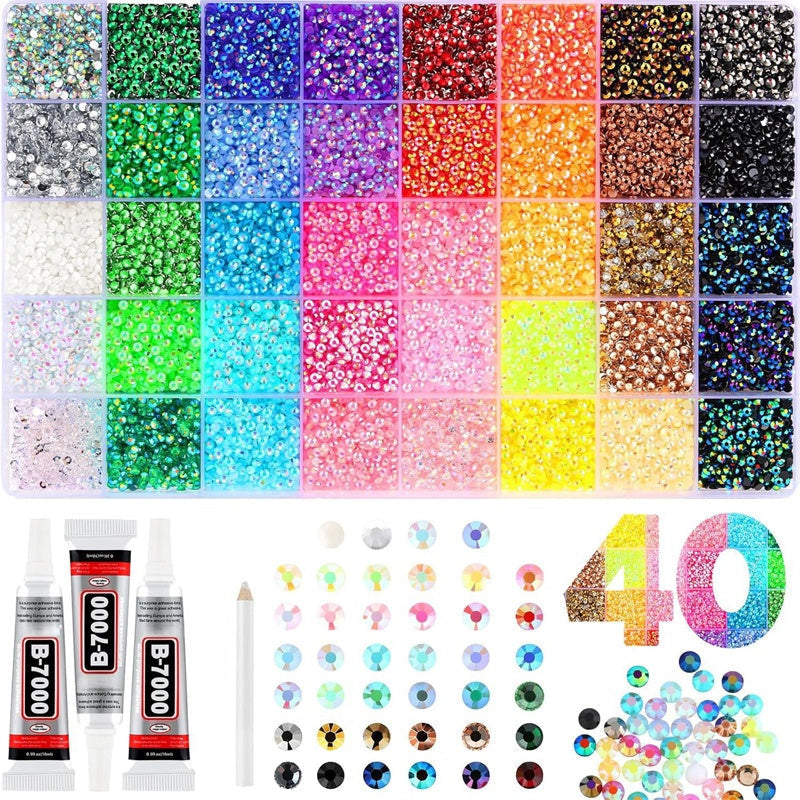 🥳2026 HOT SALE🥳💞50K+ SOLD! 💎✨ 50% OFF! Flatback Crystal Bedazzling Rhinestones Set – Vibrant multi‑colors, includes dotting pen & glue. Perfect for phone cases, shoes, bags & nail art – unleash your sparkle! 🎨🖌️