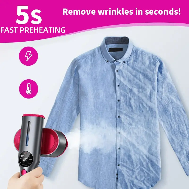 🥳2026 HOT SALE🥳💞50K+ SOLD!👔🌀 50% OFF! Lightweight Steamer Iron – 90° rotating head, ceramic plate & 7 modes. Perfect for collars & cuffs – gentle on silk, tough on creases! 💎💪