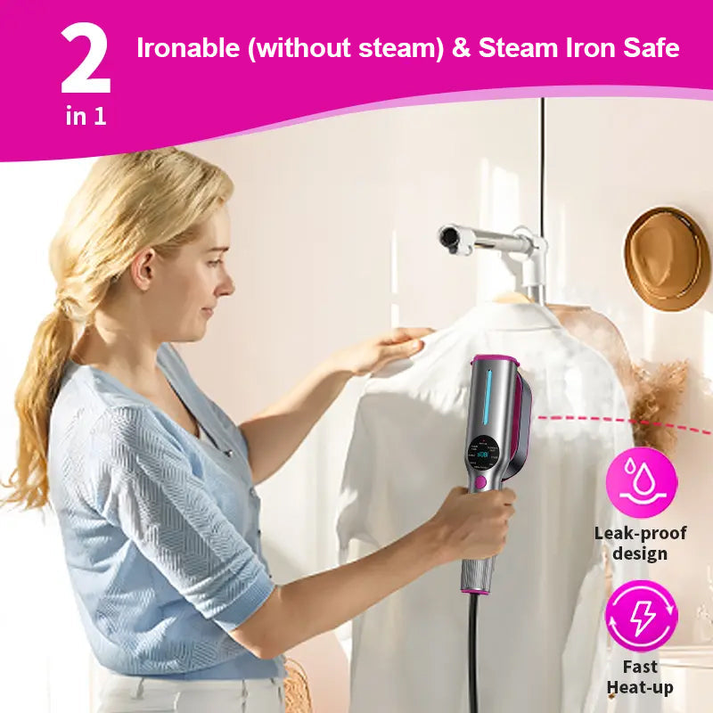 🥳2026 HOT SALE🥳💞50K+ SOLD!👔🌀 50% OFF! Lightweight Steamer Iron – 90° rotating head, ceramic plate & 7 modes. Perfect for collars & cuffs – gentle on silk, tough on creases! 💎💪