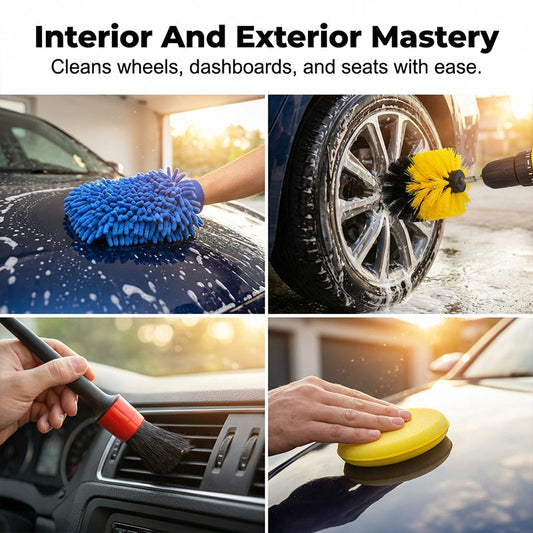 🥳2026 HOT SALE🥳💞50K+ SOLD!💥🔧🧽 50% OFF! Auto Detailing Brush Kit – Drill attachments for tough grime, scratch-free detail brushes. Complete set for showroom shine without the elbow grease. A must for DIY car care. 🇬🇧✨