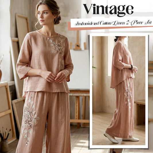 🥳2026 HOT SALE🥳💞50K+ SOLD!💥🌿💫 50% OFF! Lightweight 2-Piece Set – Soft cotton-linen, keeps you cool. Adjustable waist, flattering wide-leg. Black, burgundy, pink & more. Mix & match. 👖✅