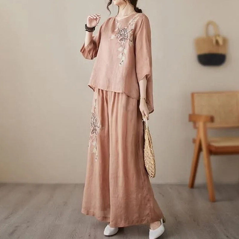 🥳2026 HOT SALE🥳💞50K+ SOLD!💥🌿💫 50% OFF! Lightweight 2-Piece Set – Soft cotton-linen, keeps you cool. Adjustable waist, flattering wide-leg. Black, burgundy, pink & more. Mix & match. 👖✅