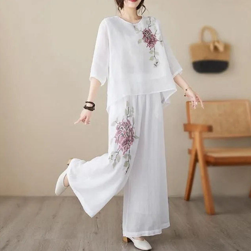 🥳2026 HOT SALE🥳💞50K+ SOLD!💥🌿💫 50% OFF! Lightweight 2-Piece Set – Soft cotton-linen, keeps you cool. Adjustable waist, flattering wide-leg. Black, burgundy, pink & more. Mix & match. 👖✅