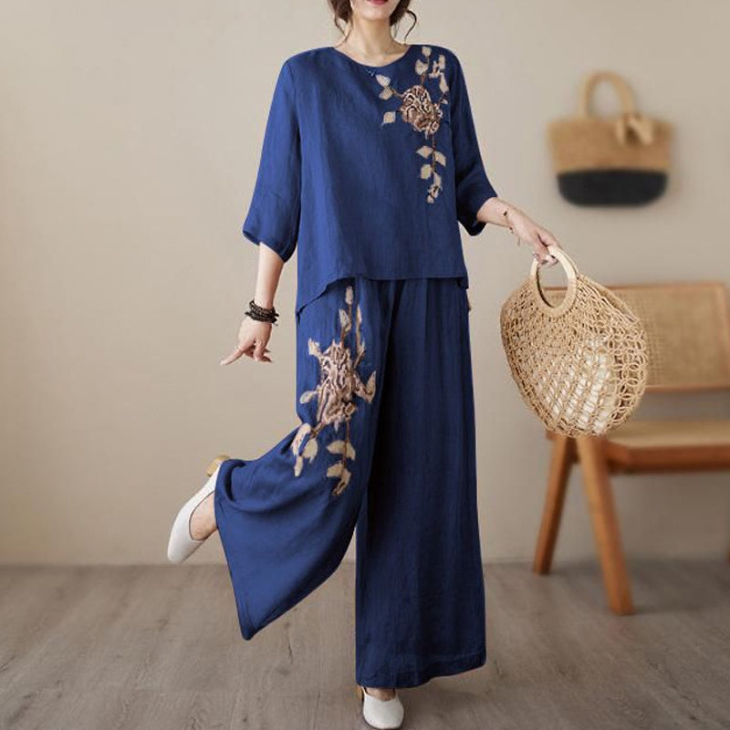 🥳2026 HOT SALE🥳💞50K+ SOLD!💥🌿💫 50% OFF! Lightweight 2-Piece Set – Soft cotton-linen, keeps you cool. Adjustable waist, flattering wide-leg. Black, burgundy, pink & more. Mix & match. 👖✅
