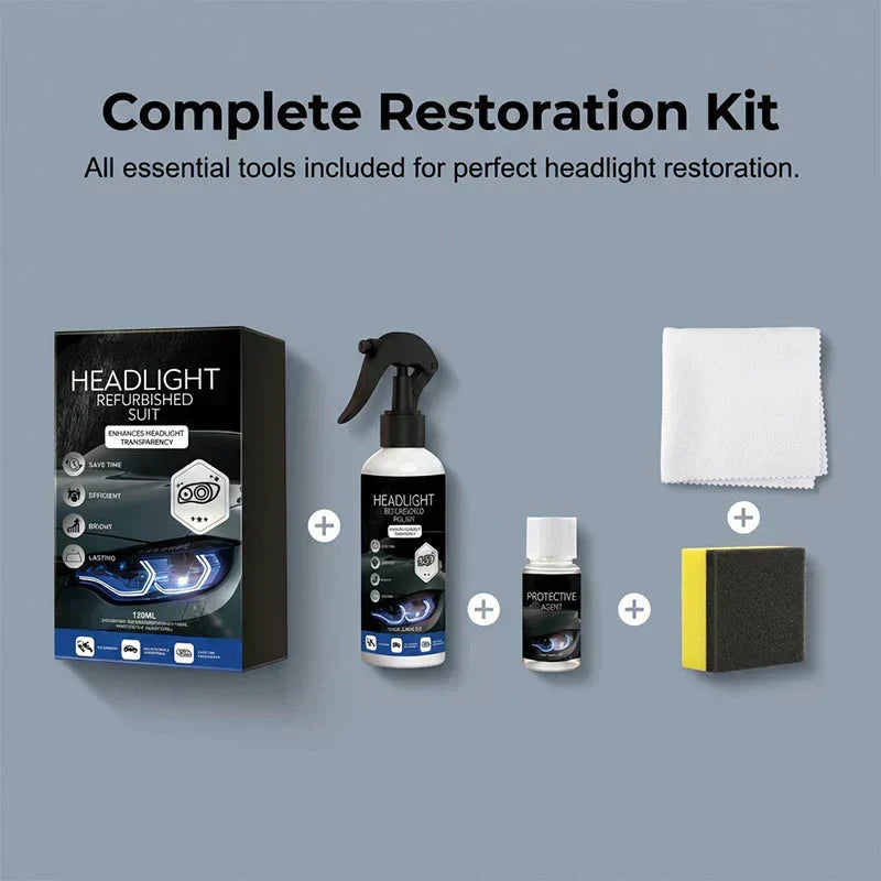 🥳2026 HOT SALE🥳💞50K+ SOLD!🚗💡 BUY 2 GET 1 FREE! Professional Car Headlight Restoration Kit – Removes yellowing & scratches instantly. No sandpaper, no tools – just spray & wipe! Save £££ on garage bills! ✨🔧