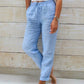 🥳2026 HOT SALE🥳💞50K+ SOLD!👖🌸 50% OFF! Cotton Linen Wide Leg Pants – Breathable & soft for summer. Elastic drawstring waist, easy on/off. Relaxed fit flatters every leg. Khaki, blue, black & more. Your everyday essential. 🌿✨