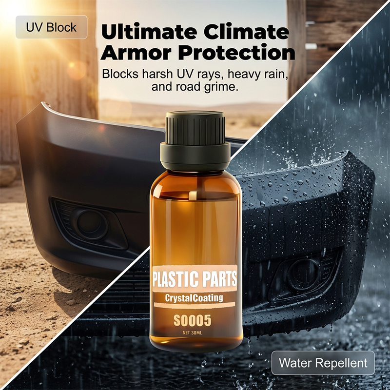 🥳2026 HOT SALE🥳💞50K+ SOLD!💥🚗✨ 50% OFF! Car Plastic Restorer – Crystal coating transforms faded trims to deep black. Hydrophobic shield repels rain & UV. Non-greasy, streak-free finish. 🛡️🌧️