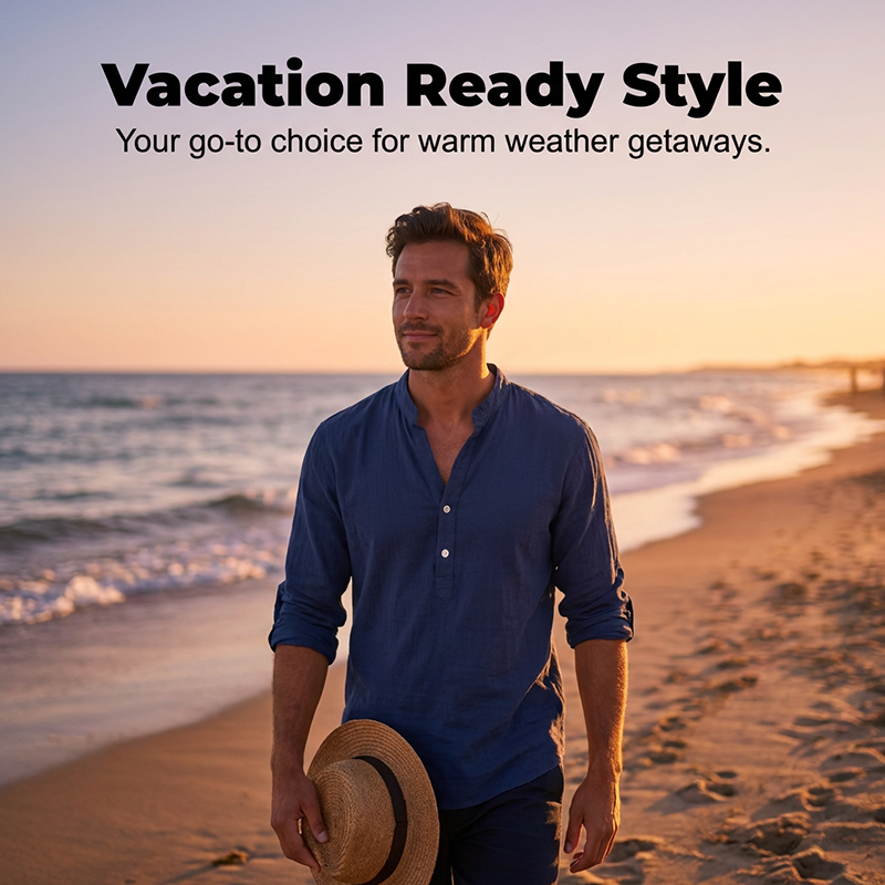 🥳2026 HOT SALE🥳💞50K+ SOLD!✅🌟 50% OFF! Men‘s Linen Blend Henley Shirt – Breathable & soft, all-day comfort. Classic button placket. Pairs with jeans or chinos. Your new go-to. 👔🕊️