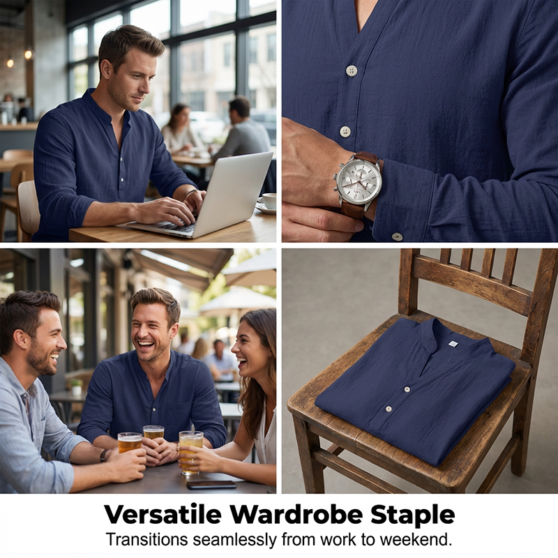 🥳2026 HOT SALE🥳💞50K+ SOLD!✅🌟 50% OFF! Men‘s Linen Blend Henley Shirt – Breathable & soft, all-day comfort. Classic button placket. Pairs with jeans or chinos. Your new go-to. 👔🕊️