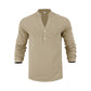 🥳2026 HOT SALE🥳💞50K+ SOLD!✅🌟 50% OFF! Men‘s Linen Blend Henley Shirt – Breathable & soft, all-day comfort. Classic button placket. Pairs with jeans or chinos. Your new go-to. 👔🕊️