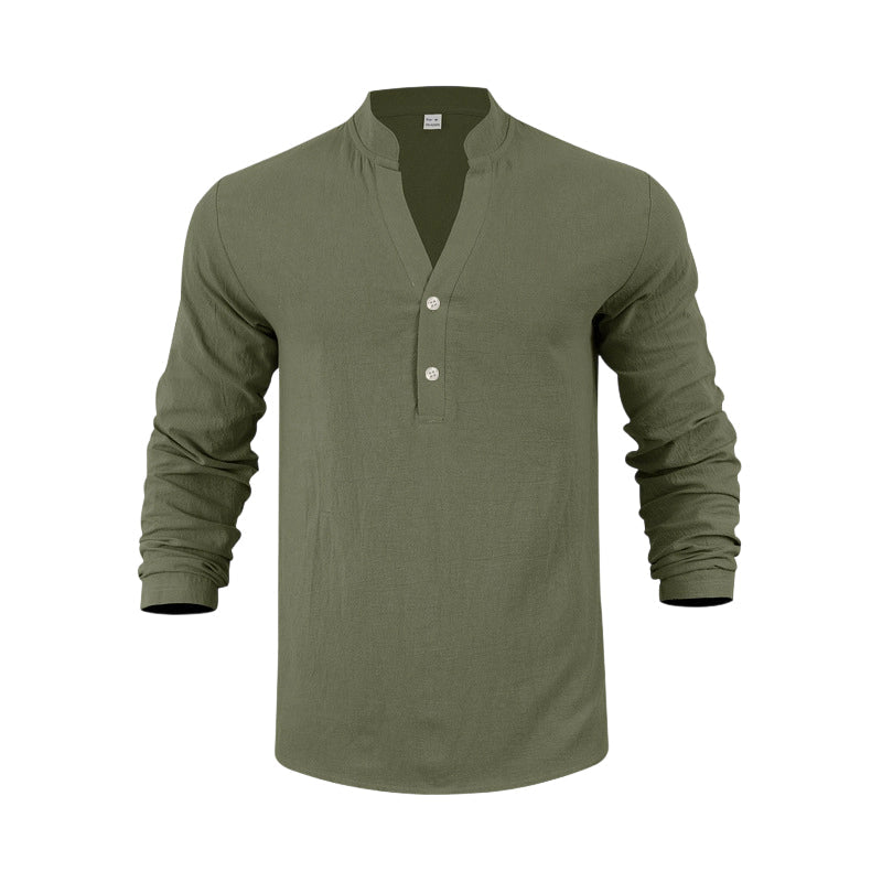 🥳2026 HOT SALE🥳💞50K+ SOLD!✅🌟 50% OFF! Men‘s Linen Blend Henley Shirt – Breathable & soft, all-day comfort. Classic button placket. Pairs with jeans or chinos. Your new go-to. 👔🕊️