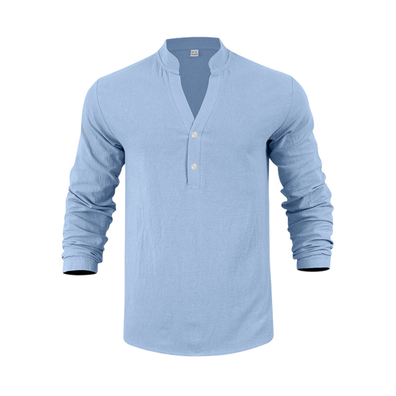 🥳2026 HOT SALE🥳💞50K+ SOLD!✅🌟 50% OFF! Men‘s Linen Blend Henley Shirt – Breathable & soft, all-day comfort. Classic button placket. Pairs with jeans or chinos. Your new go-to. 👔🕊️