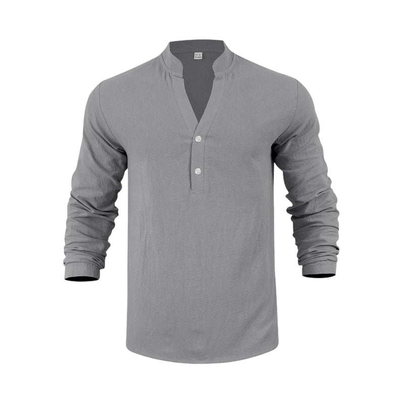 🥳2026 HOT SALE🥳💞50K+ SOLD!✅🌟 50% OFF! Men‘s Linen Blend Henley Shirt – Breathable & soft, all-day comfort. Classic button placket. Pairs with jeans or chinos. Your new go-to. 👔🕊️