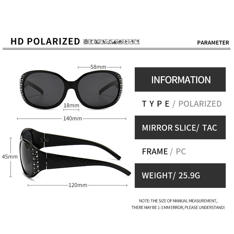 🥳2026 HOT SALE🥳💞50K+ SOLD!🌸✨ 50% OFF! Retro Oversized Sunglasses – Polarized lenses cut glare, UV400 protection. Rhinestone details for a touch of glamour. Flattering for all face shapes. A stylish essential. 🕶️💎