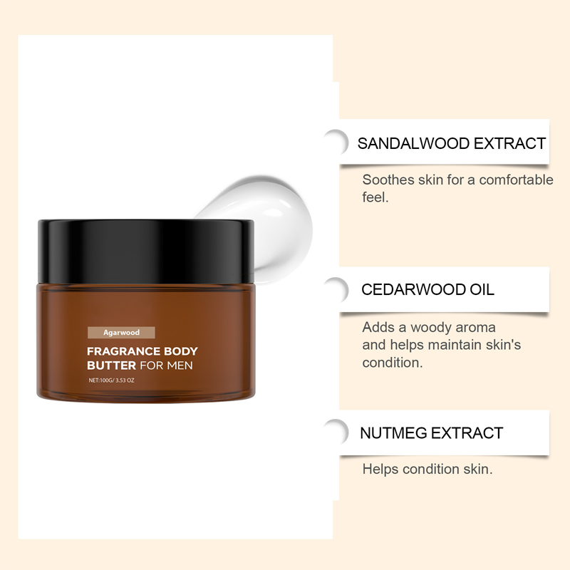 🥳2026 HOT SALE🥳💞50K+ SOLD!💥🍊💫 50% OFF! Men's Agarwood Body Butter – Deep hydration meets refined woody scent. 2-in-1 moisturizer & cologne, fast-absorbing, non-greasy. Simplify your routine, elevate your presence. 🧴✨