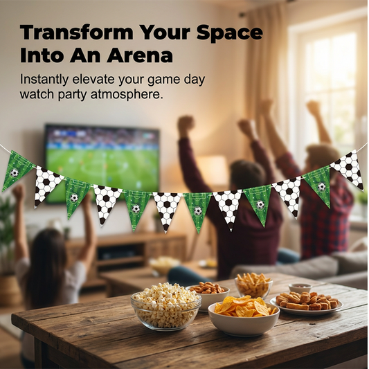 🥳2026 HOT SALE🥳💞50K+ SOLD!💥🎈🌟 50% OFF! Soccer Party Decor Kit – Dynamic soccer ball & trophy designs. Quick assembly, transforms any space in minutes. Great for kids' birthdays & World Cup watch parties. 🥳✅