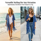 🥳2026 HOT SALE🥳💞50K+ SOLD!👗🌿 50% OFF! Women's Open-Front Knit Cover-Up – Breathable hollow-out knit, tassel fringe hem. Flattering draped silhouette. Wear over swimwear or with jeans. Beach or city ready. 🌊✨