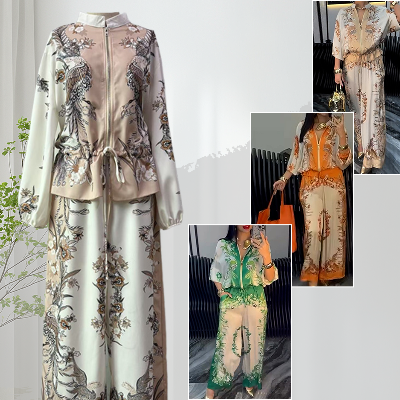 🥳2026 HOT SALE🥳💞50K+ SOLD!🎀💫 50% OFF! Women‘s Floral Print 2-Piece Set – Breathable fabric, all-day comfort. Adjustable hem for custom fit. Wide-leg pants lengthen silhouette. Effortless style for any occasion. 🛡️🕊️
