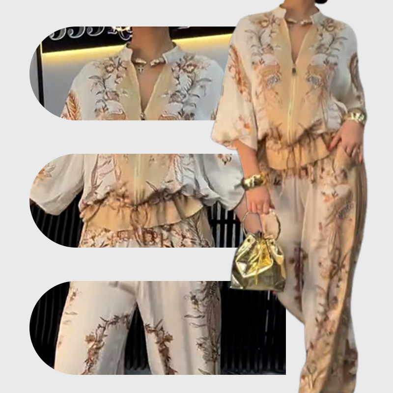 🥳2026 HOT SALE🥳💞50K+ SOLD!🎀💫 50% OFF! Women‘s Floral Print 2-Piece Set – Breathable fabric, all-day comfort. Adjustable hem for custom fit. Wide-leg pants lengthen silhouette. Effortless style for any occasion. 🛡️🕊️