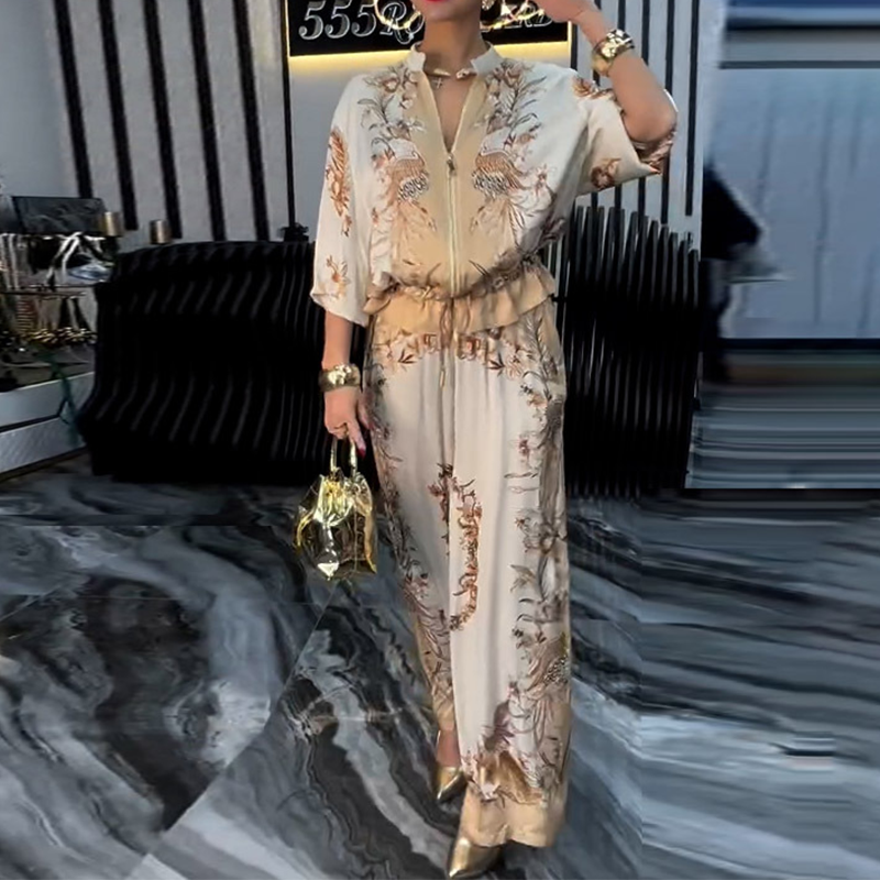 🥳2026 HOT SALE🥳💞50K+ SOLD!🎀💫 50% OFF! Women‘s Floral Print 2-Piece Set – Breathable fabric, all-day comfort. Adjustable hem for custom fit. Wide-leg pants lengthen silhouette. Effortless style for any occasion. 🛡️🕊️