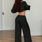 🥳2026 HOT SALE🥳💞50K+ SOLD!💕👖 50% OFF! 2-Piece Off-Shoulder Outfit – Wear together or mix & match. Flowing wide-leg pants, all-day comfort. Perfect for lounging or casual outings. Your new favourite. 🌿✅