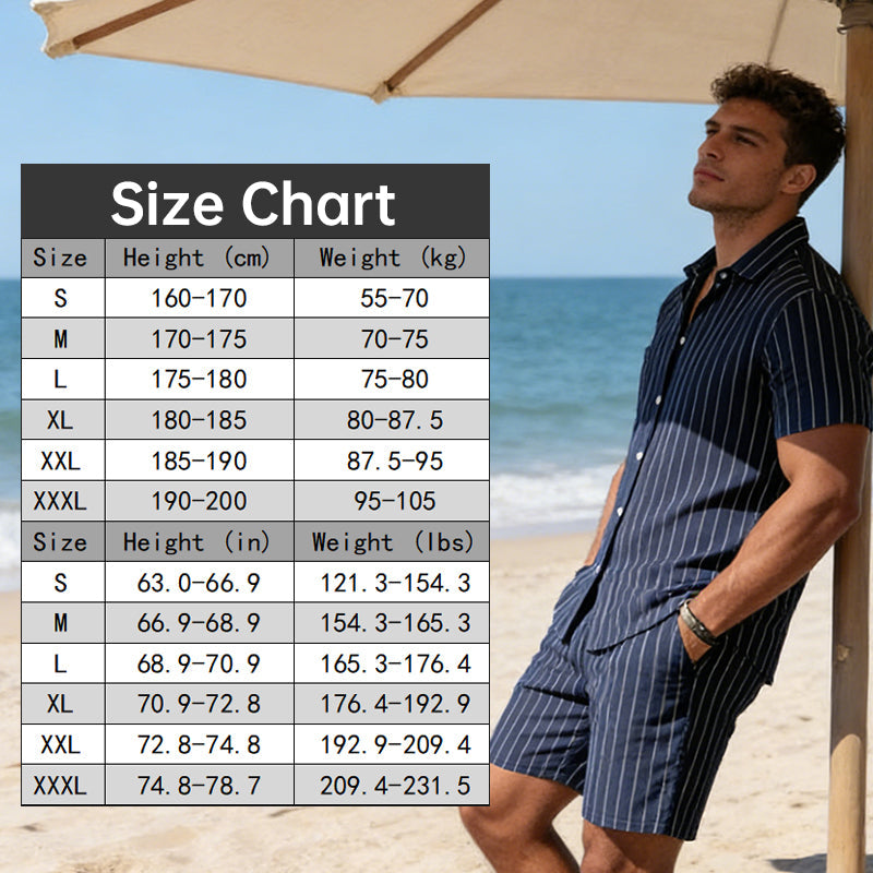 🥳2026 HOT SALE🥳💞50K+ SOLD!🏖️💨 50% OFF! 2-Piece Beach Set – Lightweight & moisture-wicking. Unbuttoned for casual beach look, buttoned up for smart-casual. 6 colors, sizes S-3XL. Your summer essential. 🩳✨