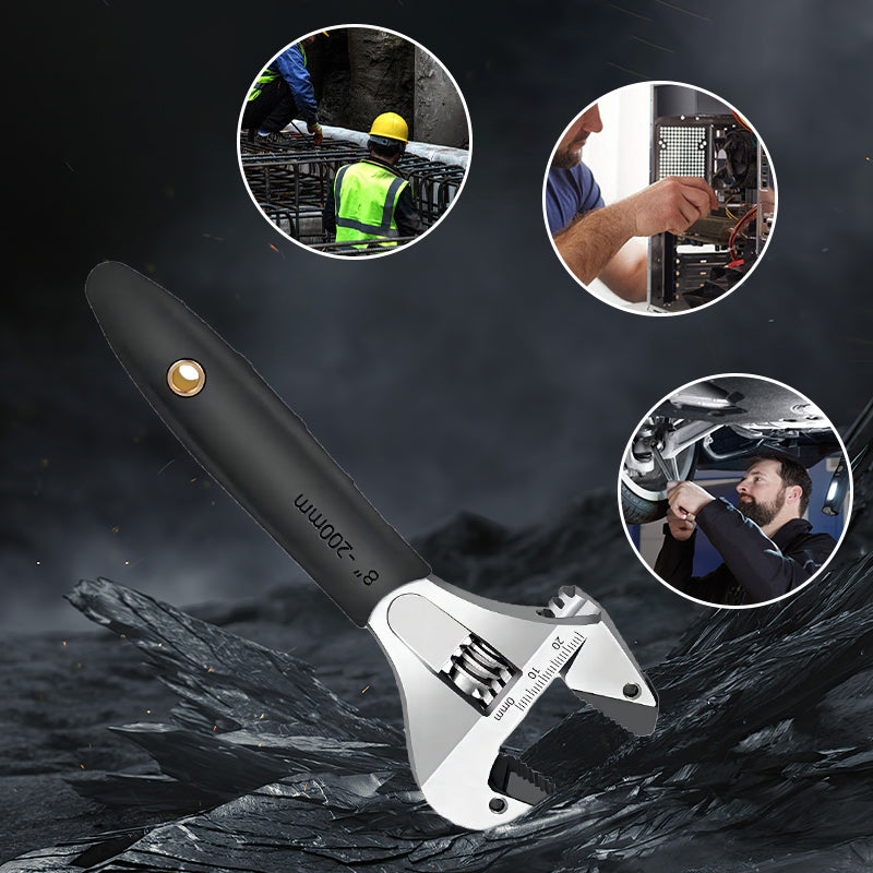 🥳2026 HOT SALE🥳💞50K+ SOLD!💥🔧⚡ 50% OFF! Wide Jaw Ratchet Adjustable Wrench – Self-tightening, high-hardness alloy teeth. Precision scale, ergonomic TPR grip. Sizes 8"/10"/12". A must-have for DIY. 🛠️✨