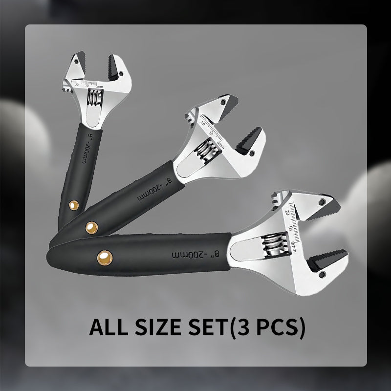 🥳2026 HOT SALE🥳💞50K+ SOLD!💥🔧⚡ 50% OFF! Wide Jaw Ratchet Adjustable Wrench – Self-tightening, high-hardness alloy teeth. Precision scale, ergonomic TPR grip. Sizes 8"/10"/12". A must-have for DIY. 🛠️✨