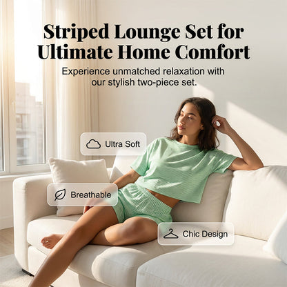 🥳2026 HOT SALE🥳💞50K+ SOLD!💕🌿 50% OFF! Women's 2-Piece Lounge Set – Loose fit, no binding. Elastic waist stays comfy. Light gray, deep gray, green & pink. A wardrobe essential. 🛡️🕊️