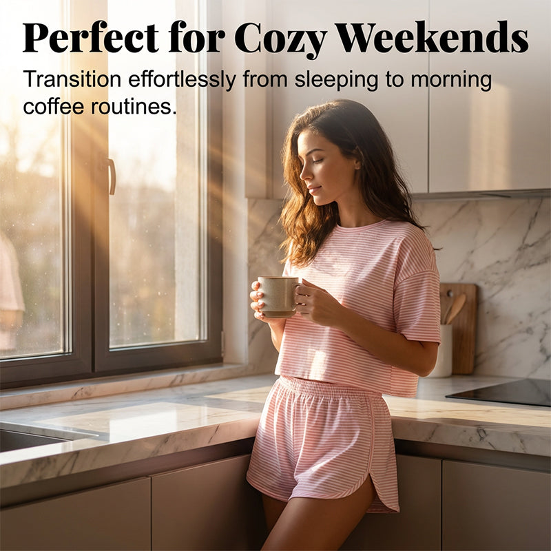 🥳2026 HOT SALE🥳💞50K+ SOLD!💕🌿 50% OFF! Women's 2-Piece Lounge Set – Loose fit, no binding. Elastic waist stays comfy. Light gray, deep gray, green & pink. A wardrobe essential. 🛡️🕊️