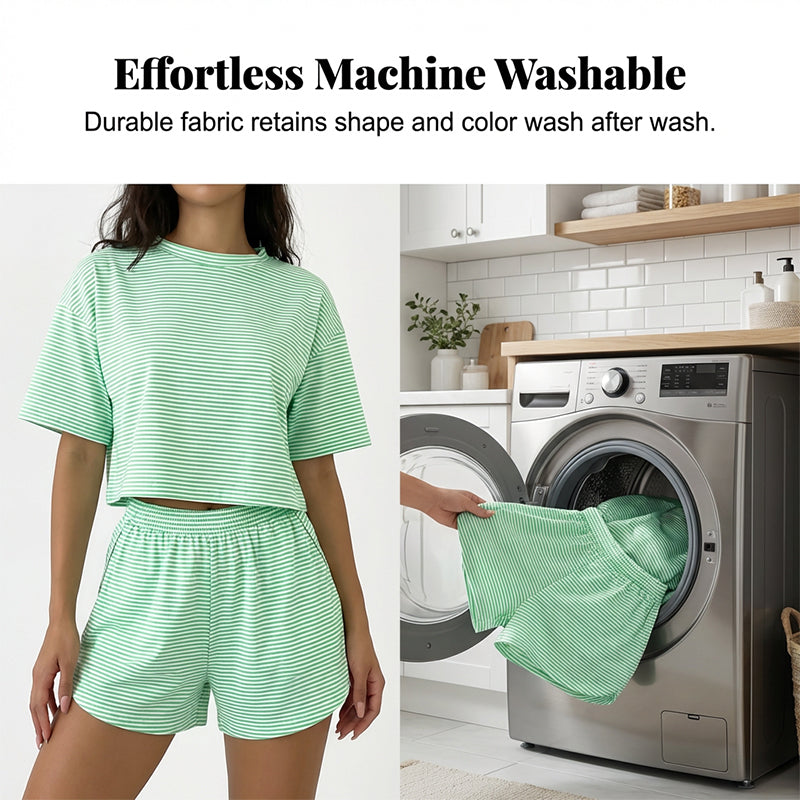 🥳2026 HOT SALE🥳💞50K+ SOLD!💕🌿 50% OFF! Women's 2-Piece Lounge Set – Loose fit, no binding. Elastic waist stays comfy. Light gray, deep gray, green & pink. A wardrobe essential. 🛡️🕊️
