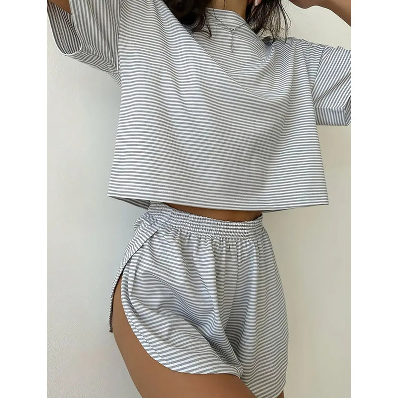 🥳2026 HOT SALE🥳💞50K+ SOLD!💕🌿 50% OFF! Women's 2-Piece Lounge Set – Loose fit, no binding. Elastic waist stays comfy. Light gray, deep gray, green & pink. A wardrobe essential. 🛡️🕊️