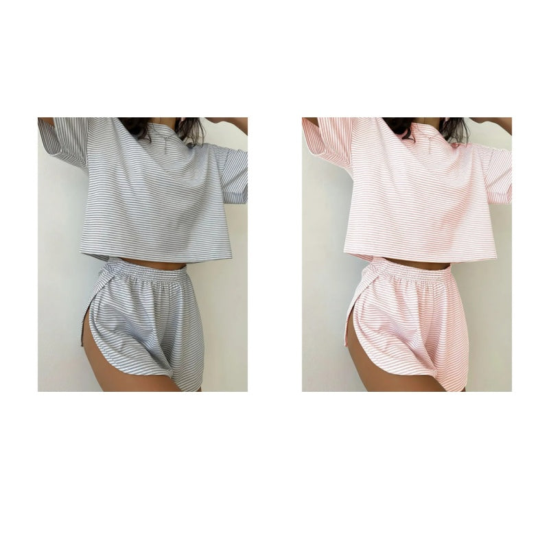 🥳2026 HOT SALE🥳💞50K+ SOLD!💕🌿 50% OFF! Women's 2-Piece Lounge Set – Loose fit, no binding. Elastic waist stays comfy. Light gray, deep gray, green & pink. A wardrobe essential. 🛡️🕊️