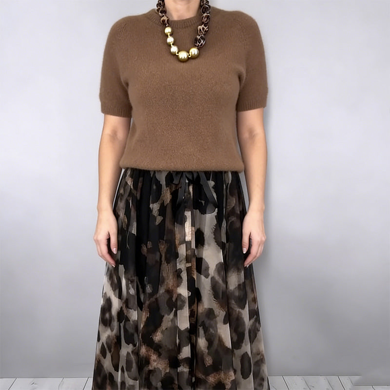 🥳2026 HOT SALE🥳💞50K+ SOLD!💥👗🌿 50% OFF! Women‘s 2-Piece Sweater Set – Leopard print skirt, soft knit top. Flattering A-line silhouette. Sizes up to 5XL. Effortless style for every body. 🎀🕊️