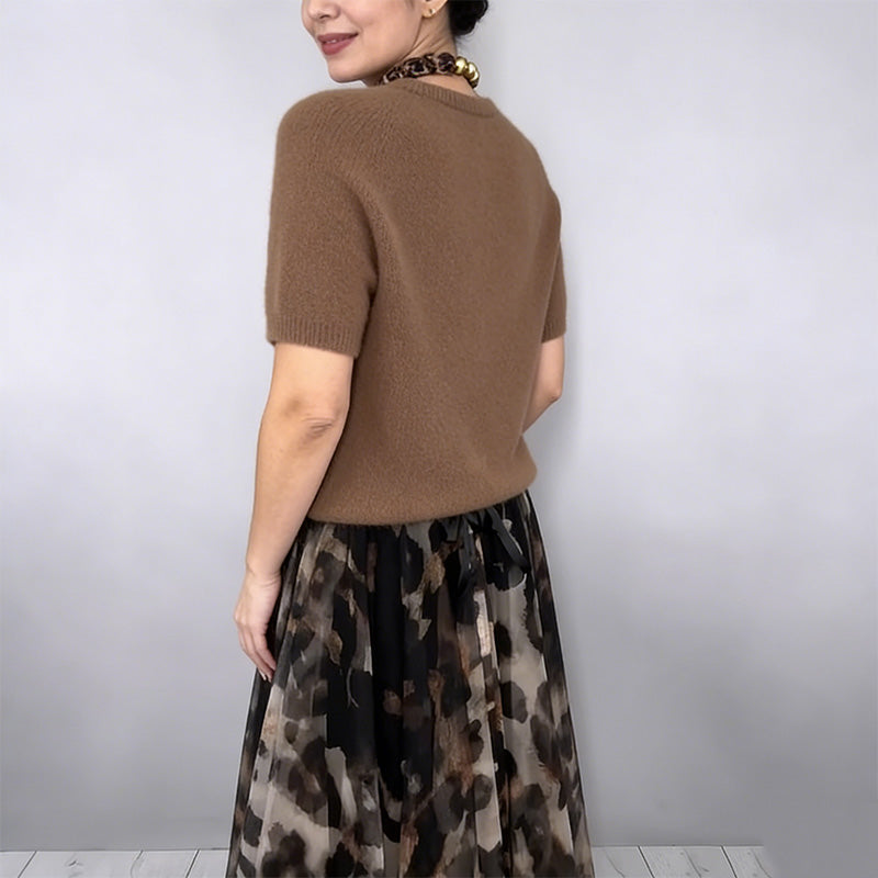 🥳2026 HOT SALE🥳💞50K+ SOLD!💥👗🌿 50% OFF! Women‘s 2-Piece Sweater Set – Leopard print skirt, soft knit top. Flattering A-line silhouette. Sizes up to 5XL. Effortless style for every body. 🎀🕊️