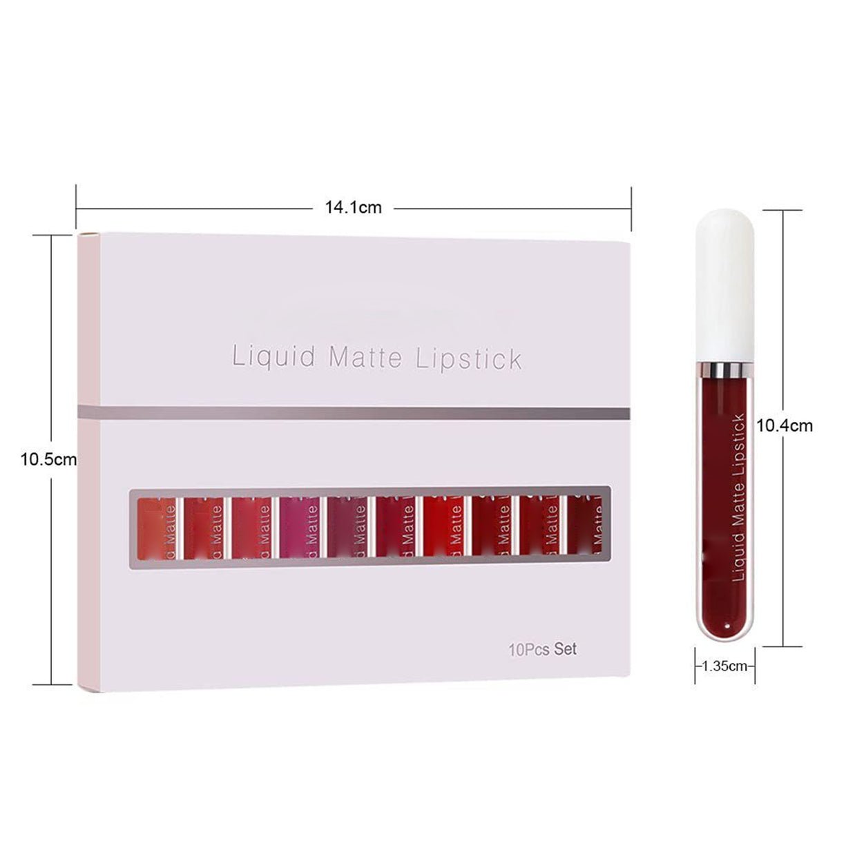 💜10Pcs Matte Waterproof  Long Lasting Lip Gloss