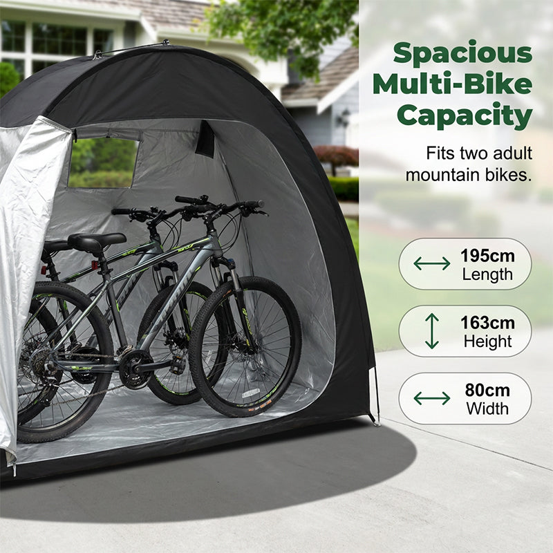 🥳2026 HOT SALE🥳💞50K+ SOLD!⛺☔ 50% OFF! Outdoor Bike Storage Tent – Waterproof & UV‑protected Oxford fabric. Holds 2 adult bikes or a lawnmower – keep your gear safe all year! 🚲✨