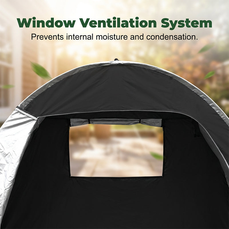 🥳2026 HOT SALE🥳💞50K+ SOLD!⛺☔ 50% OFF! Outdoor Bike Storage Tent – Waterproof & UV‑protected Oxford fabric. Holds 2 adult bikes or a lawnmower – keep your gear safe all year! 🚲✨